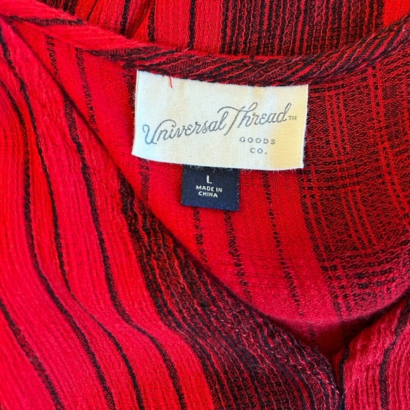 Universal Thread Women's Red & Black Striped V-Neck Maxi Sleeveless Dress Large. - Picture 5 of 9